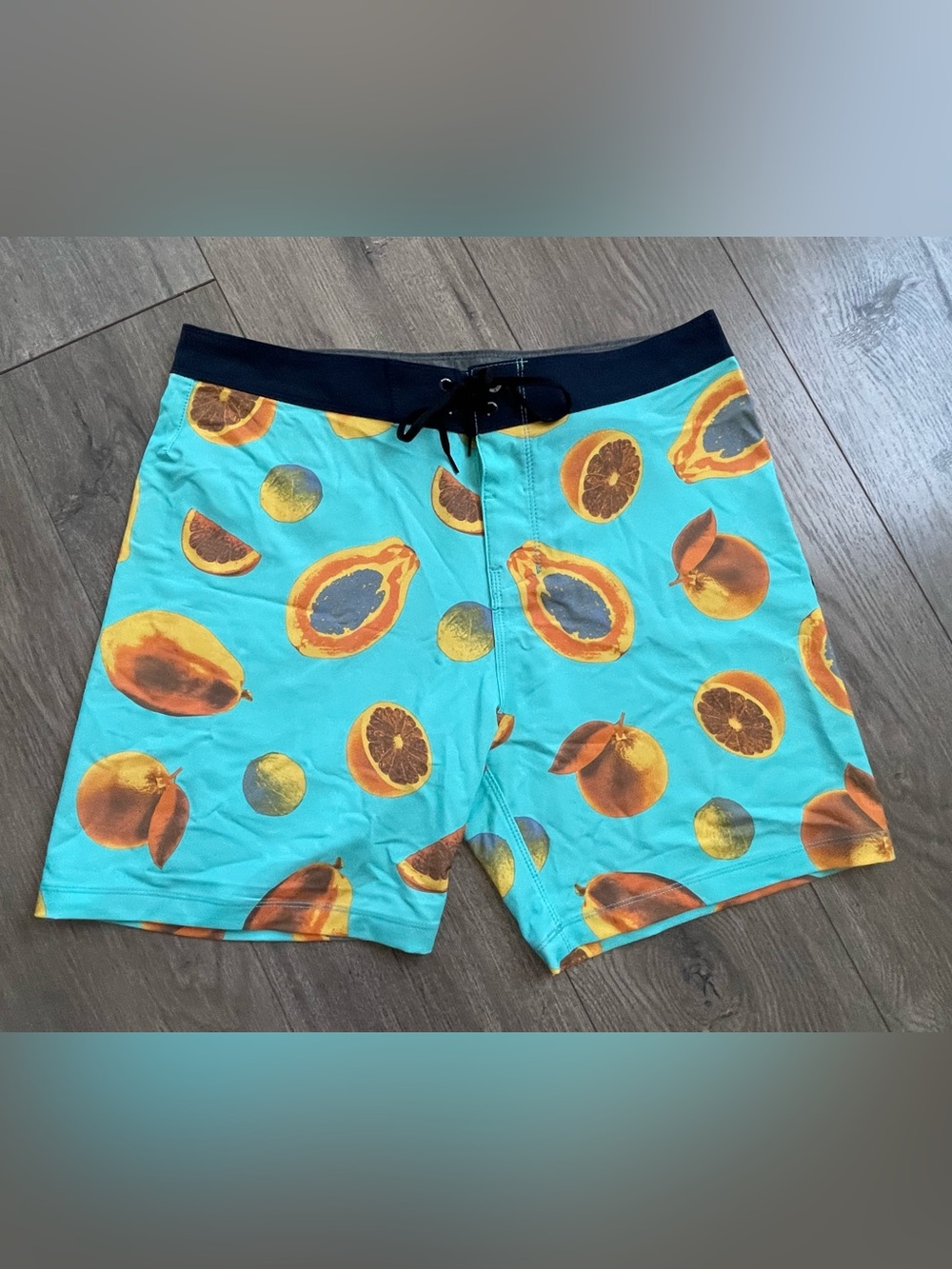 Hurley Phantom Turquoise Swim Board Shorts with Orange Citrus Print